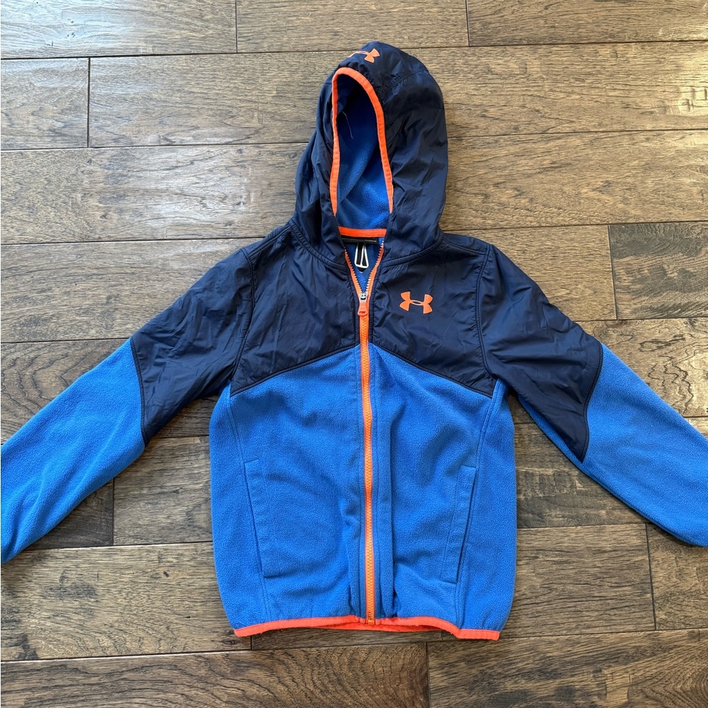 Under Armour Navy and Sky Blue Jacket with Orange Trim